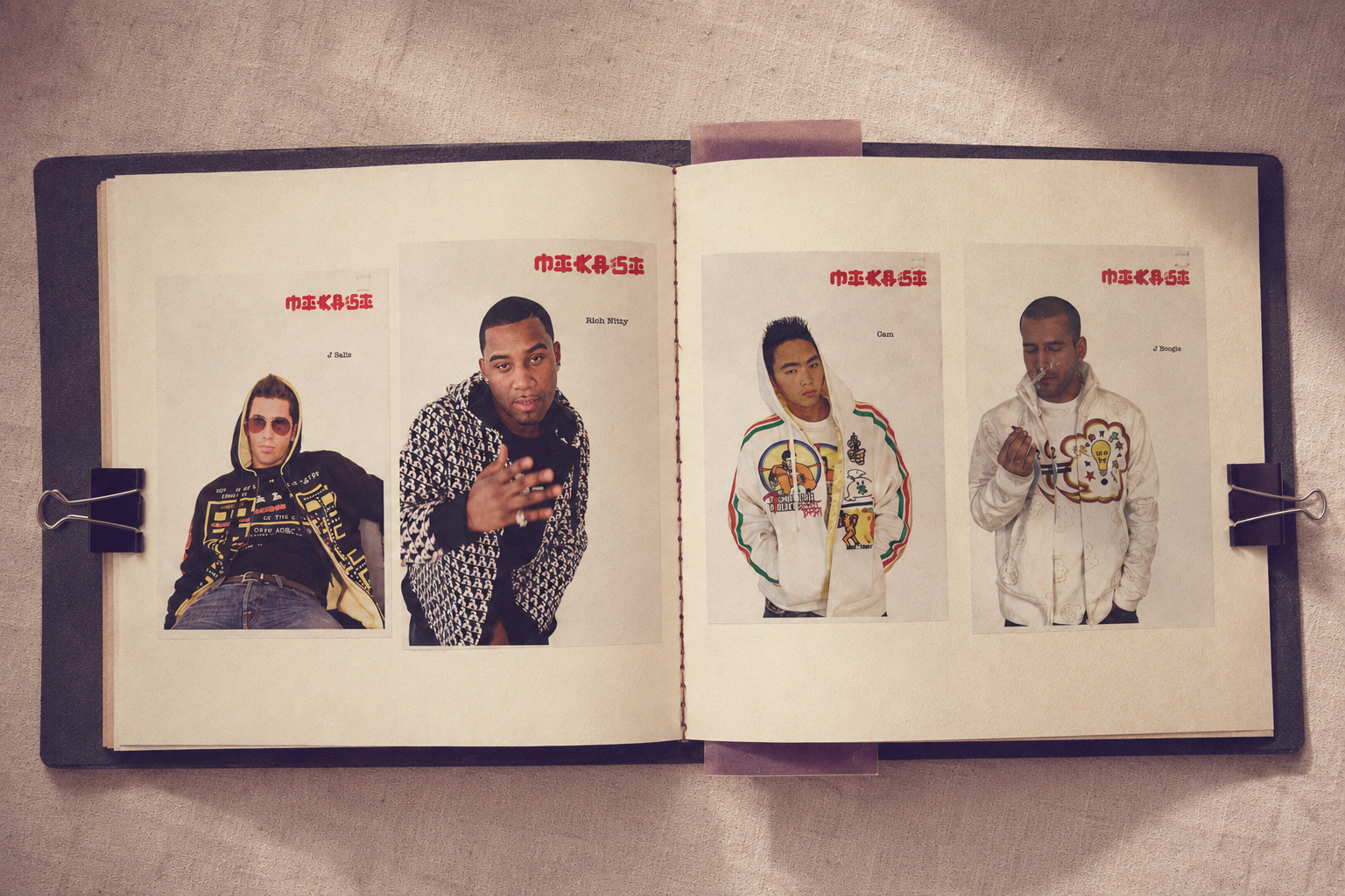 Mikasi artist portfolio featuring J Sails, Rich Nitty, Cam, and J Boogie